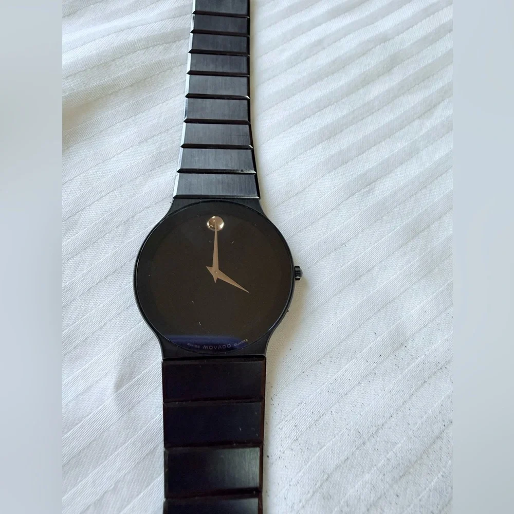 Movado Black and Gold Men's Watch - Picture 1 of 8